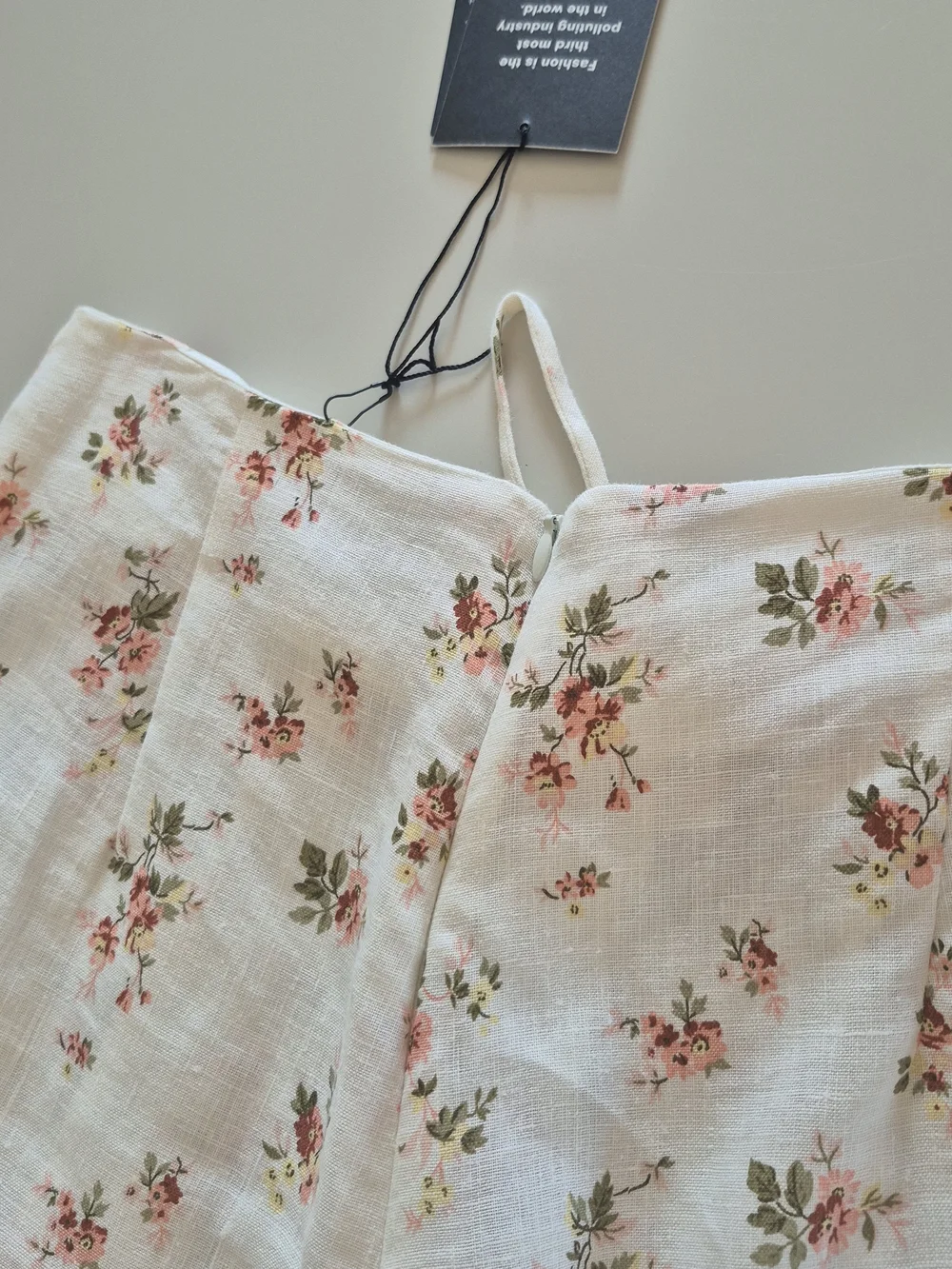 NWT Reformation Cream Set Floral Crop Top & Cropped Wide-Leg Pants, Size 8